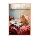 Zestia Ahşap Çerçeveli Tablo, Pencereden Bakan Kedi – Sıcak Ev Sahnesi, Ofis Dekoru Poster No: 110028 30 x 40