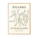 Zestia Ahşap Çerçeveli Tablo Picasso Figürleri - Line Art Salon Dekoru Poster 101919, 21 x 30