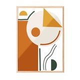 Zestia Ahşap Çerçeveli Tablo Renk Blokları ve Şekiller Çalışma Odası Dekoru Poster 102368, 30 x 40