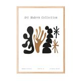 Zestia Ahşap Çerçeveli Tablo Renkli Figürler – Soyut Modern Koleksiyon Ofis Dekoru Poster 101455, 30 x 40