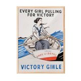 Zestia Ahşap Çerçeveli Tablo, Retro Kadın Afişi – Victory Girl, Ofis Dekoru Poster No: 108145 21 x 30