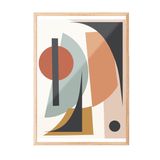Zestia Ahşap Çerçeveli Tablo, Soyut Kompozisyon, Renkli Bloklar, Minimal Stil Poster No: 106849 21 x 30