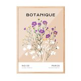 Zestia Ahşap Çerçeveli Tablo Yabani Çiçekler - Botanique Paris Salon Dekoru Poster 100776, 15 x 21