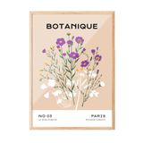 Zestia Ahşap Çerçeveli Tablo Yabani Çiçekler - Botanique Paris Salon Dekoru Poster 100776, 50 x 70