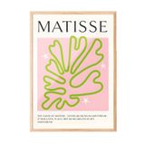 Zestia Ahşap Çerçeveli Tablo Yeşil Kontürlü Yaprak- Matisse Stil Yatak Odası Dekoru Poster 102005, 15 x 21