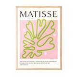 Zestia Ahşap Çerçeveli Tablo Yeşil Kontürlü Yaprak- Matisse Stil Yatak Odası Dekoru Poster 102005, 30 x 40
