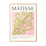 Zestia Ahşap Çerçeveli Tablo Yeşil Kontürlü Yaprak- Matisse Stil Yatak Odası Dekoru Poster 102005, 70 x 100