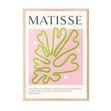 Zestia Ahşap Çerçeveli Tablo, Yeşil Kontürlü Yaprak- Matisse Stil, Yatak Odası Dekoru Poster No: 102005 30 x 40