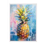 Zestia Beyaz Çerçeveli Tablo, Ananas Sanat, Mutfak Dekoru Poster No: 112000 70 x 100