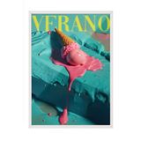 Zestia Beyaz Çerçeveli Tablo, Verano Retro Yaz Reklamı, Salon Dekoru Poster No: 109650 21 x 30