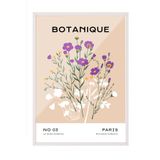 Zestia Beyaz Çerçeveli Tablo Yabani Çiçekler - Botanique Paris Salon Dekoru Poster 100776, 15 x 21
