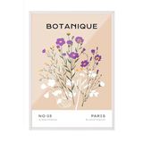 Zestia Beyaz Çerçeveli Tablo, Yabani Çiçekler - Botanique Paris, Salon Dekoru Poster No: 100776 70 x 100