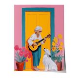 Zestia Çerçevesiz Poster, Kapı Önünde Gitar Çalan Adam, Genç Odası Dekoru Poster No: 112465 70 x 100