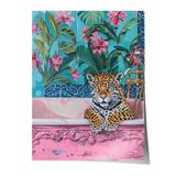 Zestia Çerçevesiz Poster, Leopar, Çiçekli Duvar Kağıdı, Dijital Sanat Poster No: 106548 70 x 100