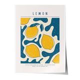 Zestia Çerçevesiz Poster, Limon Deseni, Mutfak Dekoru, Retro Stil Poster No: 106618 21 x 30