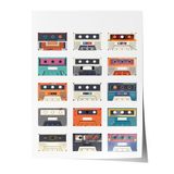 Zestia Çerçevesiz Poster, Renkli Kaset Çizimi – Retro Tarz, Genç Odası Dekoru Poster No: 108055 70 x 100