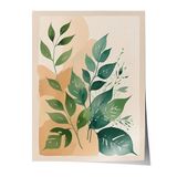 Zestia Çerçevesiz Poster, Yeşil Yapraklı Minimal Bitki, Salon Dekoru Poster No: 100207 70 x 100