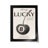 Zestia Poster Lucky Kiraz Leopar Desen Retro Salon Dekoru, 21 x 30