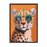 Zestia Siyah Çerçeveli Tablo, Gözlüklü Leopar Pop Art, Genç Odası Dekoru Poster No: 112486 50 x 70