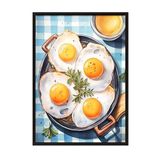 Zestia Siyah Çerçeveli Tablo, Kahvaltı Sofrası – Neşeli Tasarım, Mutfak Dekoru Poster No: 113050 50 x 70