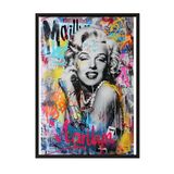 Zestia Siyah Çerçeveli Tablo Marilyn Monroe Graffiti Arka Plan Pop Art Tarzı Poster 106530, 21 x 30