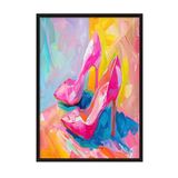 Zestia Siyah Çerçeveli Tablo, Pastel Tonda Topuklu Ayakkabı, Yatak Odası Dekoru Poster No: 111882 70 x 100