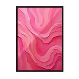 Zestia Siyah Çerçeveli Tablo, Pembe Dalgalar Soyut Sanat, Banyo Dekoru Poster No: 109408 21 x 30