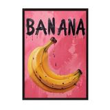 Zestia Siyah Çerçeveli Tablo, Pop-Art Muz İllüstrasyonu, Mutfak Dekoru Poster No: 109714 30 x 40