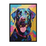 Zestia Siyah Çerçeveli Tablo, Renkli Köpek Portresi – Pop Art, Genç Odası Dekoru Poster No: 112569 70 x 100