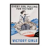 Zestia Siyah Çerçeveli Tablo, Retro Kadın Afişi – Victory Girl, Ofis Dekoru Poster No: 108145 70 x 100