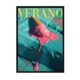 Zestia Siyah Çerçeveli Tablo, Verano Retro Yaz Reklamı, Salon Dekoru Poster No: 109650 50 x 70