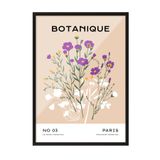 Zestia Siyah Çerçeveli Tablo Yabani Çiçekler - Botanique Paris Salon Dekoru Poster 100776, 70 x 100