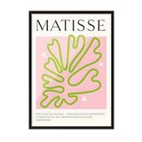 Zestia Siyah Çerçeveli Tablo, Yeşil Kontürlü Yaprak- Matisse Stil, Yatak Odası Dekoru Poster No: 102005 15 x 21