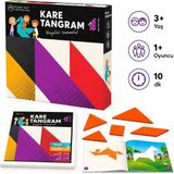 Zet Zeka KARE TANGRAM Eğitici Zeka Oyunu 7 Parça 36 Farklı Şekil 3+ Yaş
