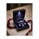 Zeta Jewel 925 Ayar Gümüş Baget Taşlı Üçlü Set (Kolye Küpe Bileklik) Işıklı Hediye Kutulu Şık Takı