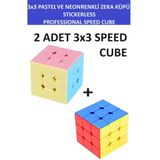 ZETCONCEPT 2 Adet 3x3 Zeka Sabır Küpü Neon Ve Pastel Renkli Profesyonel Speed Cube