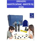 ZETCONCEPT Süper Keyifli Manyetik Satranç-20 Taşlı Manyetik(Güçlü) Taş Oyunu- Harika Vakit Geçirmek Için Hediye