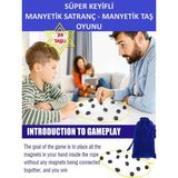 Zetconcept Süper Keyifli Manyetik Satranç-24 Taşlı Manyetik(Güçlü) Taş Oyunu- Harika Vakit Geçirmek Için Hediye - Antrasit