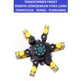 ZETCONCEPT TRANSFORMERS DÖNÜŞTÜRÜLEBİLİR ROBOTİK STRES ÇARKI - ROBOTIC FIDGET SPINNER -RENK:SARI