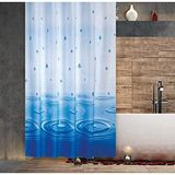 Zethome 5020 Jackline Çift Kanat Mavi Banyo Perdesi