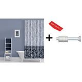 Zethome Banyo Duş Perdesi 2102 110x200 Perde Borusu Askı Aparatı 90x130 Hediyeli