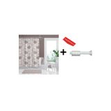 Zethome Banyo Duş Perdesi 2345 120x200 Perde Borusu Askı Aparatı 90x130 Hediyeli