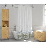 Zethome Banyo Duş Perdesi 2558 Çift Kanat 2x110x200 cm Duşakabin Perdesi Halka Hediyeli - Beyaz - 110 x 200 cm
