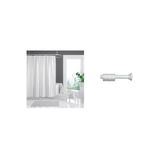 Zethome Banyo Duş Perdesi 3182 120x200 Perde Borusu Askı Aparatı 90x130 Hediyeli
