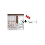 Zethome Banyo Duş Perdesi 4131 120x200 Perde Borusu Askı Aparatı 90x130 Hediyeli Beyaz