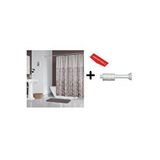 Zethome Banyo Duş Perdesi 4247 120x200 Perde Borusu Askı Aparatı 90x130 Hediyeli Kahverengi
