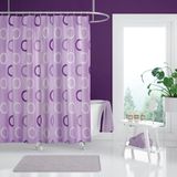 Zethome Banyo Duş Perdesi 5033 Lila 180x200 Perde Borusu Askı Aparatı Pembe 160x260 Hediyeli