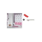 Zethome Banyo Duş Perdesi 6020 180x200 Perde Borusu Askı Aparatı 120x200 Hediyeli