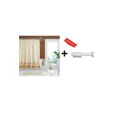 Zethome Banyo Duş Perdesi 6022 120x200 Perde Borusu Askı Aparatı 90x130 Hediyeli
