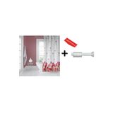 Zethome Banyo Duş Perdesi 7017 120x200 Perde Borusu Askı Aparatı 90x130 Hediyeli